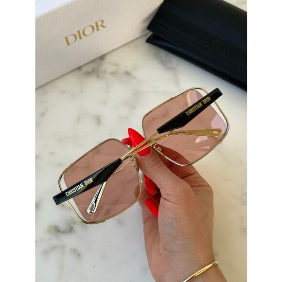 Dior ArchiDior S1U Oversized Sunglasses in Gold Pink main image 8